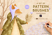 Double brush patterns for Procreate, a Brush Add-On by polikarpovaart (Thumbnail 1 of 9)