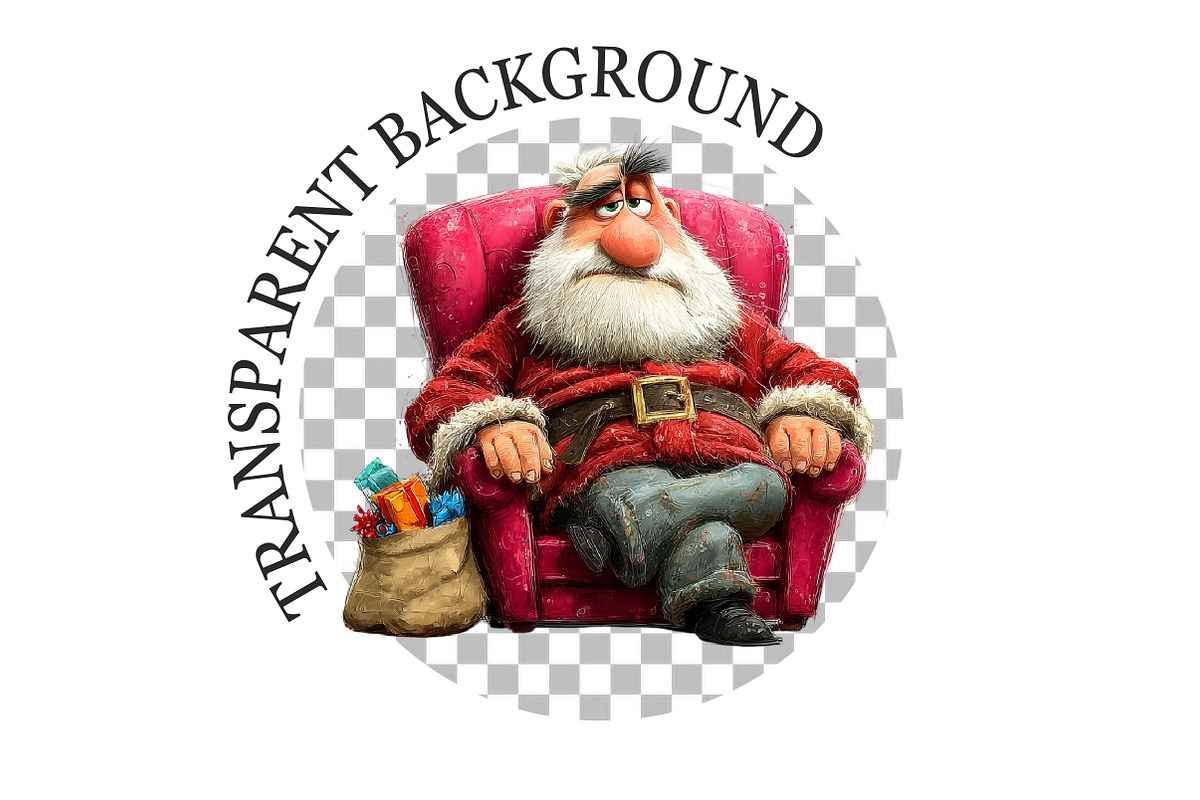 Quirky Christmas Grumpy Santa Clipar, a Seasonal Illustration by Rose Art (Photo 5 of 7)