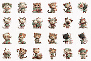 Christmas Cats Clipart Bundle, a Seasonal Illustration by fashionaddict (Thumbnail 4 of 7)