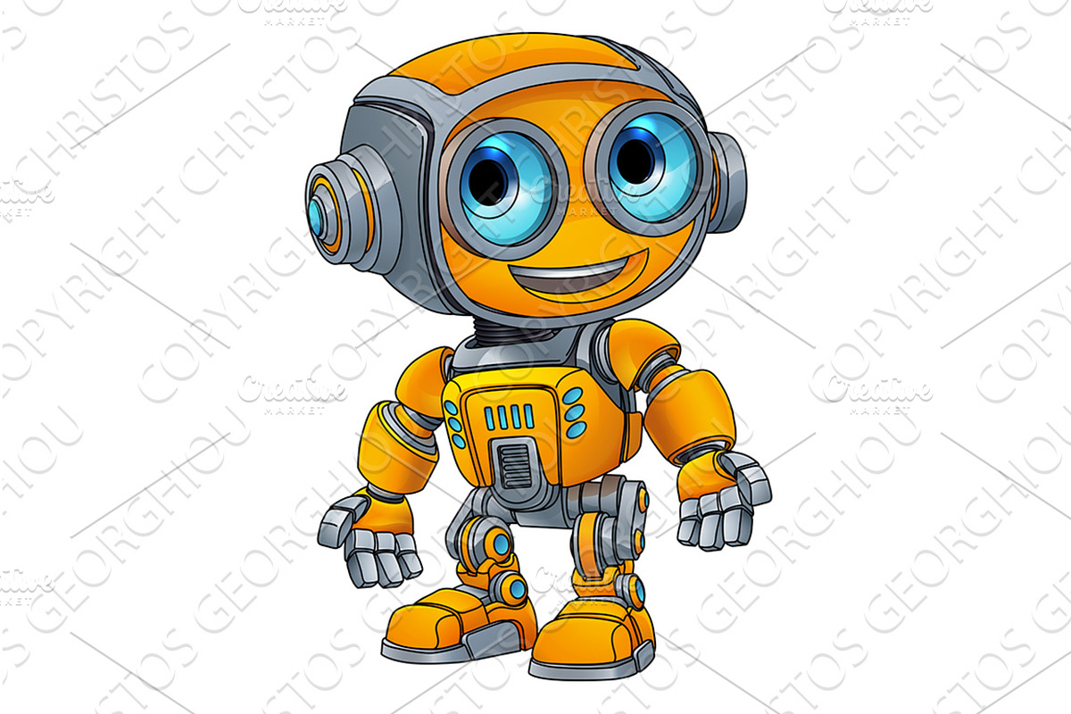 Robot Mascot Cartoon Cute Fun Alien, an Illustration by Christos Georghiou