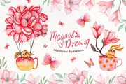 Magnolia Dream - Watercolor, an Illustration by TanataDesign (Thumbnail 1 of 7)