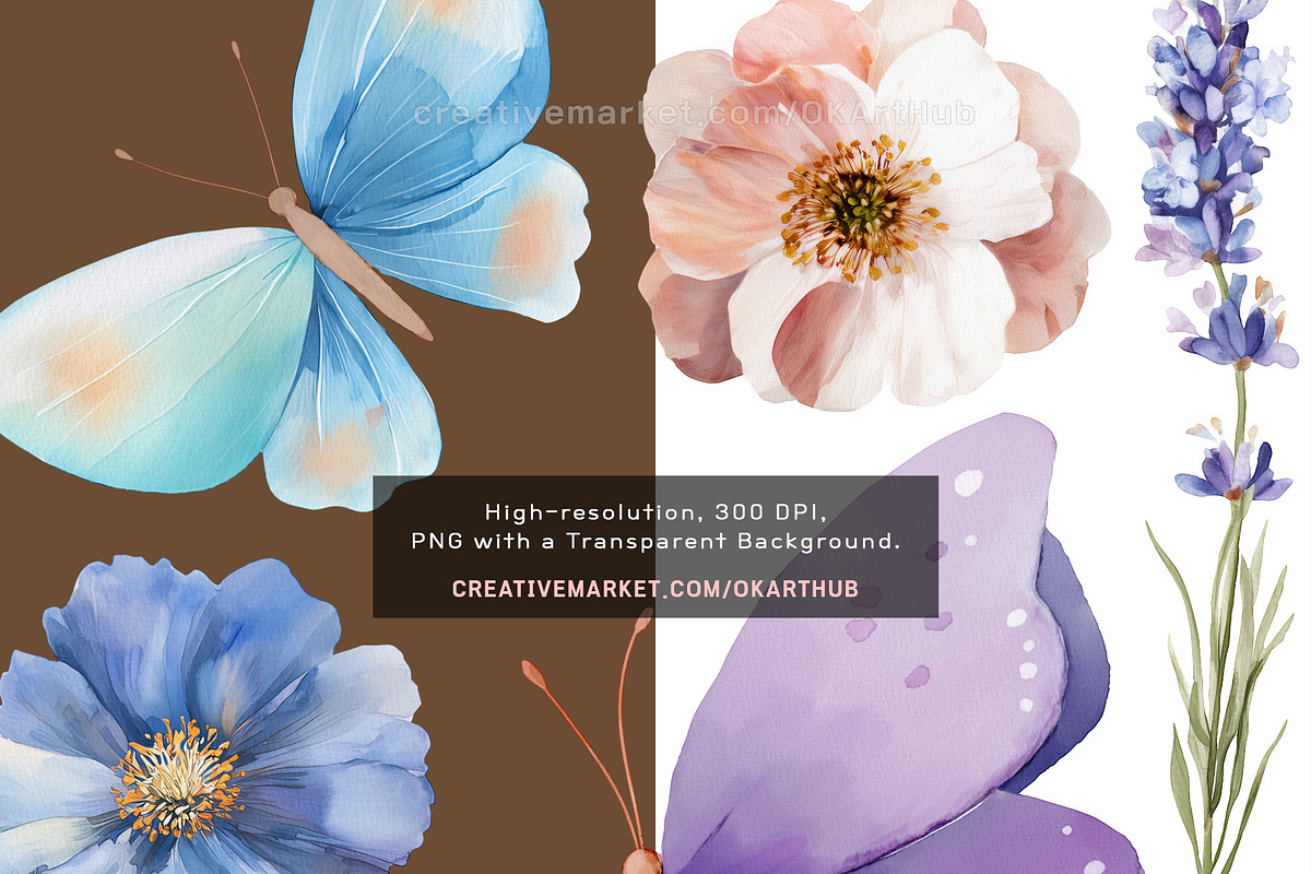 Blue & Purple Wildflowers and Fairie, a Decorative Illustration by OKArtHub (Photo 9 of 12)