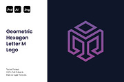 Geometric Hexagon Letter M Logo, a Branding & Logo Template by Luxury Logos (Thumbnail 1 of 4)