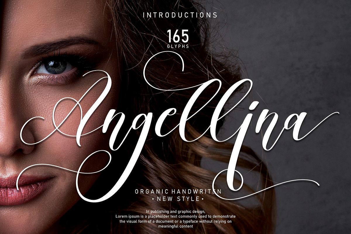 Angellina | Script font, a Script Font by Scratchones (Photo 1 of 8)