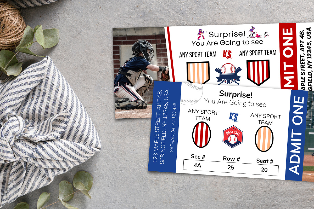 Baseball Ticket Canva Template PDF, a Card Template by Snapybiz (Photo 7 of 10)
