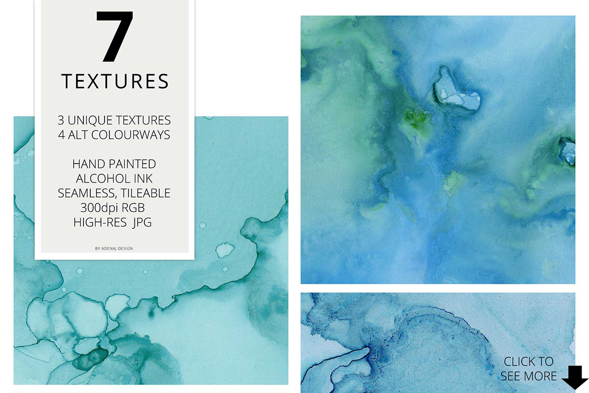 7 Huge Seamless Green Ink Textures, a Texture Graphic by AdenaJ (Photo 2 of 16)