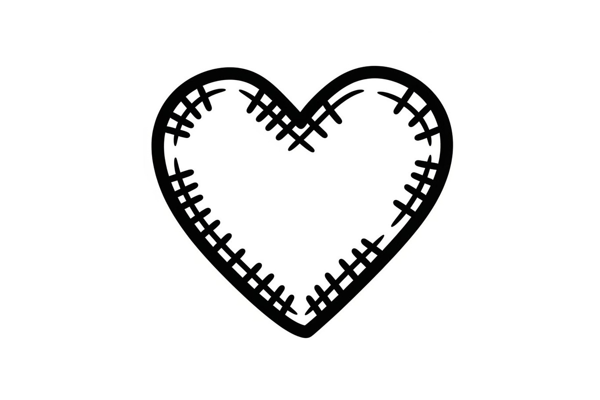 Stitched Heart Silhouette Vector Bun, an Illustration by Designs_River (Photo 24 of 41)