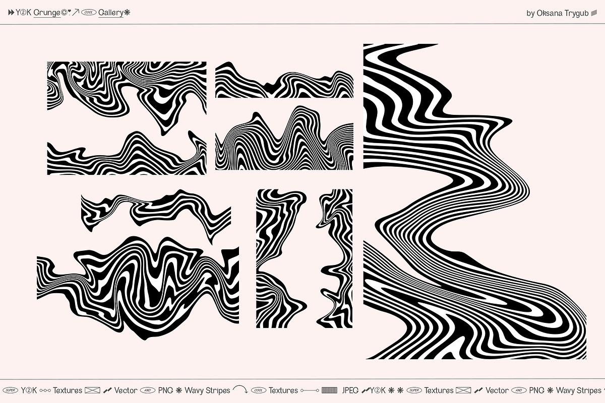 Wavy Stripe Texture & Distorted Line, a Texture Graphic by Oksana Trygub (Photo 8 of 14)