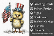 Whimsical 4th of July Chicken PNG, a Seasonal Illustration by Canvas Craft (Thumbnail 3 of 10)