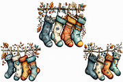 Christmas Stockings Clipart, an Illustration by Libby Wishes (Thumbnail 2 of 7)