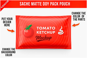 Matte Doypack Pouch Sachet PSD, a Product Mockup by Bruno's Shop