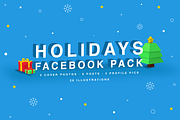 Holiday Facebook Pack, an Illustration by Good Laab (Thumbnail 1 of 3)