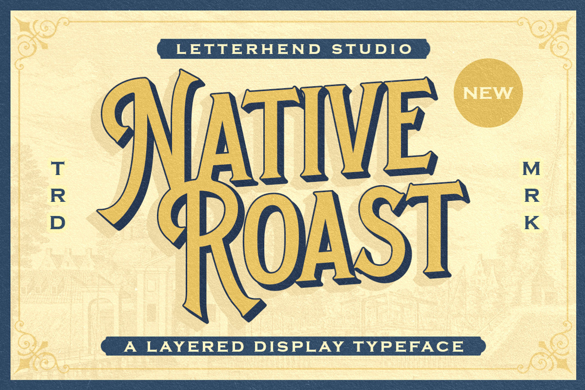 Native Roast - Layered Display Font, a Font by Letterhend Studio (Photo 1 of 9)