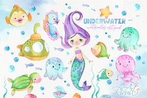 Mermaid and Underwater friends
