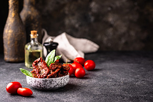 Sun dried tomatoes, italian food, a Food & Drink Photo by Yulia Furman