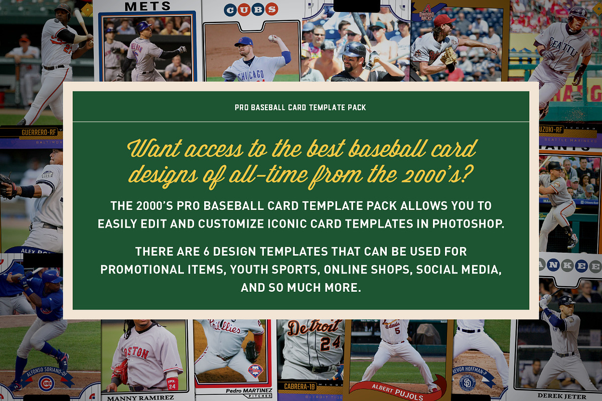 2000's Pro Baseball Card Templates, a Card Template by Chris Weibring (Photo 2 of 12)