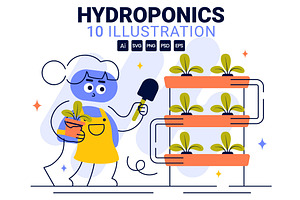 10 Hydroponics Illustration, a Person Illustration by denayunebgt