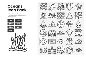 Ocean Outline Icon pack, an Outline Icon by erifqizeicon