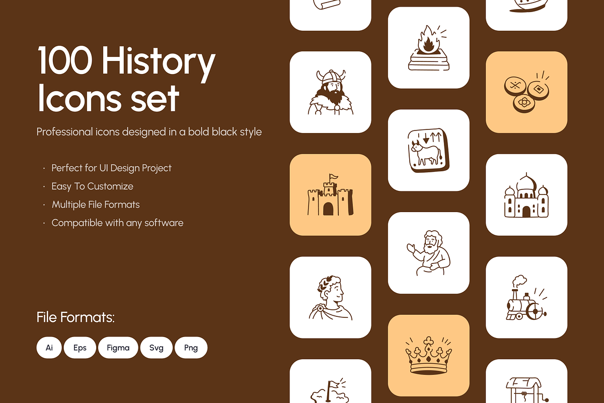 History Hand-Drawn Doodle Icons, an Outline Icon by Vectors Market (Photo 1 of 10)