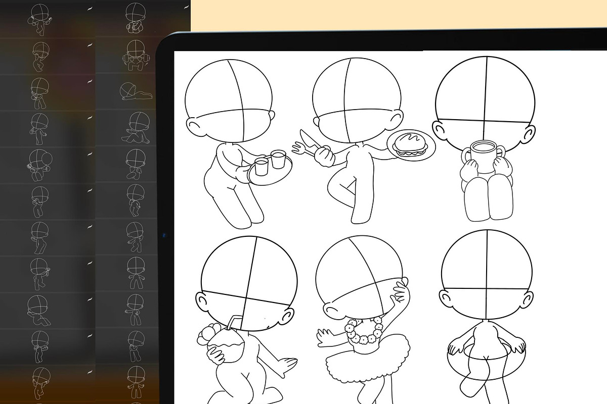 500 Base chibi Procreate body pose