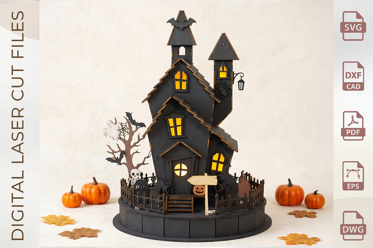 Halloween Haunted House Mansion, an Object Graphic by WoodoraCut (Photo 9 of 9)