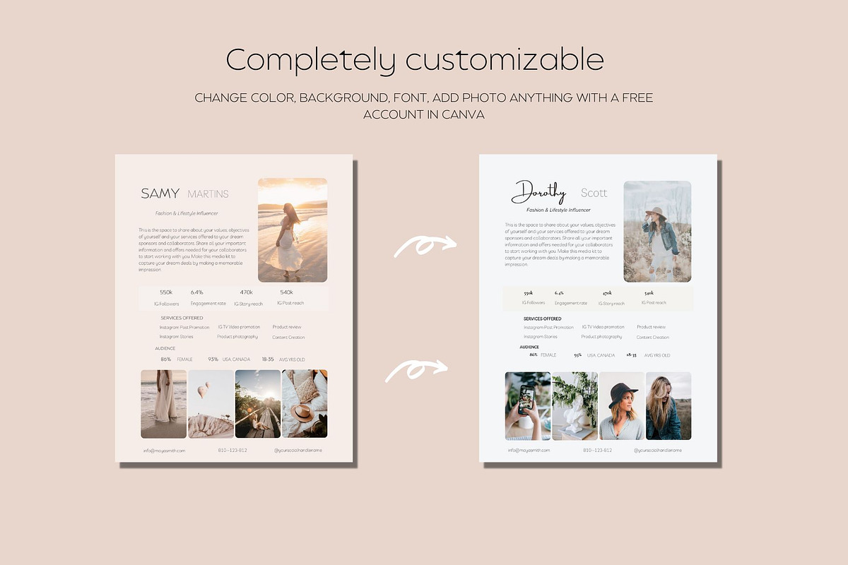 Canva Media Kit Influencer Template, a Presentation Template by Deepa Template Studio (Photo 4 of 4)