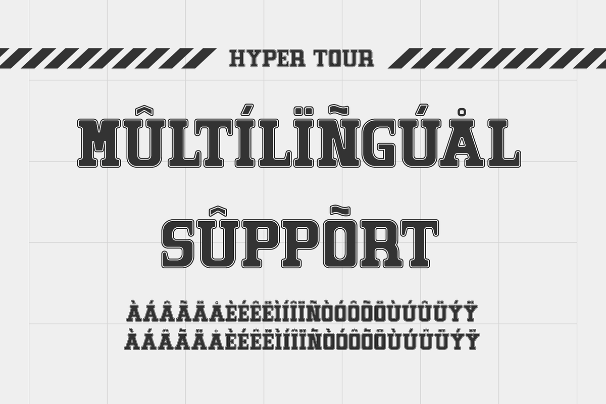 Hyper Tour - A Sport Display Font, a Serif Font by overlaytemplates (Photo 4 of 5)