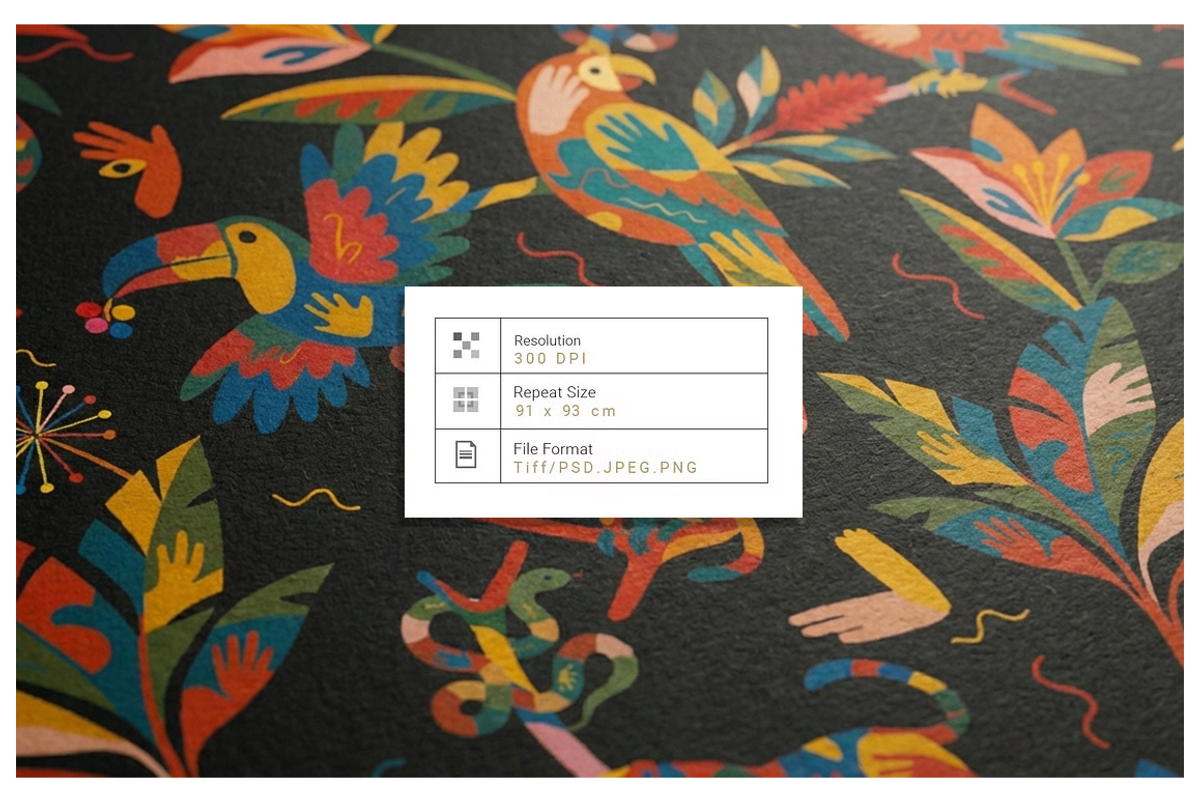 Jungle & Wildlife Abstract Folk Art, a Wallpaper Graphic by Luiz da Rolt Grathwohl (Photo 4 of 10)