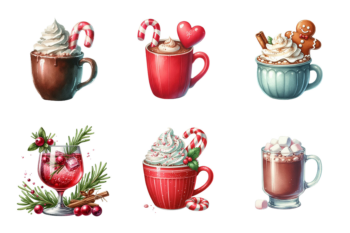 Christmas Drinks Clipart, an Illustration by Design Market (Photo 5 of 5)