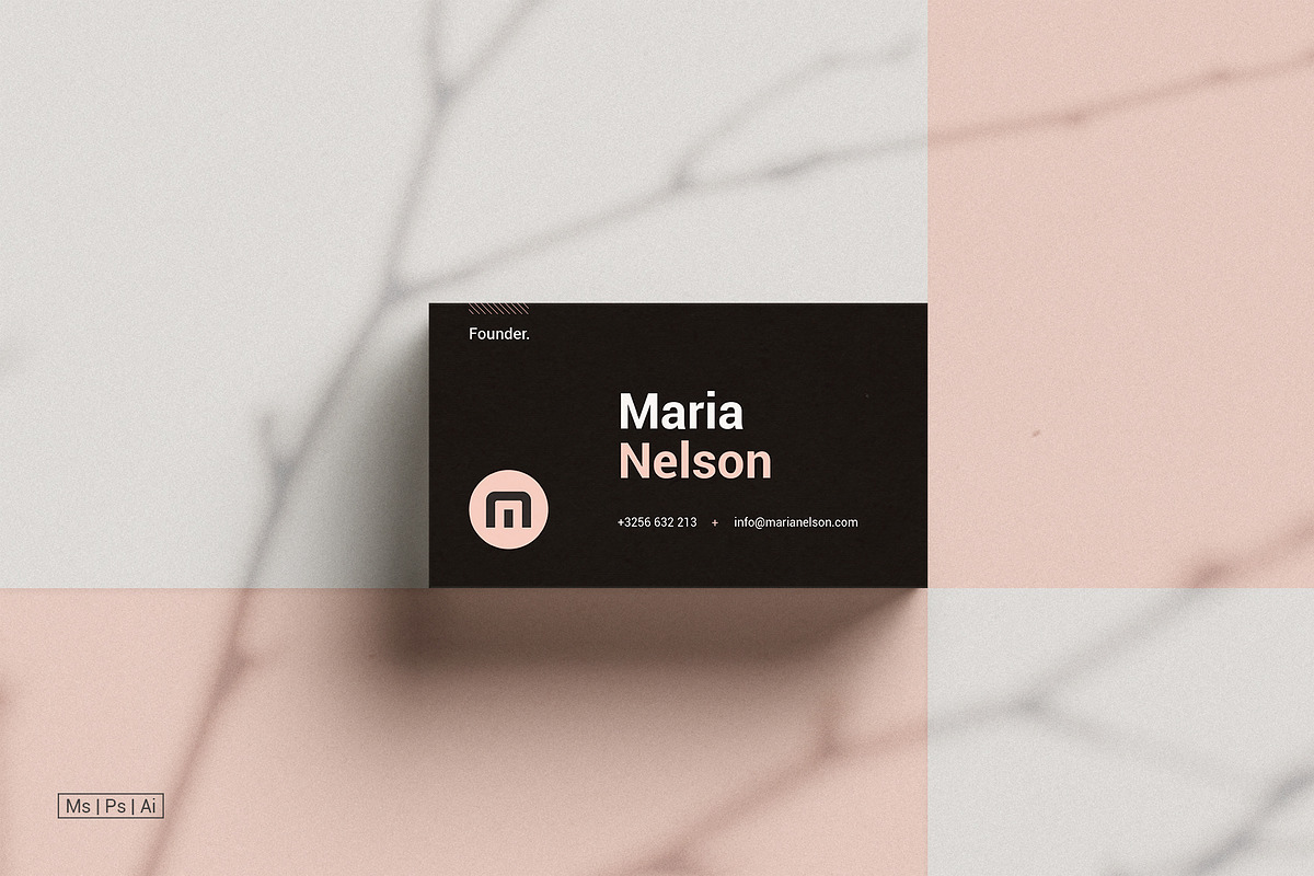 Modern Business Card | Ms word, a Business Card Template by AyshaCanvas (Photo 3 of 4)