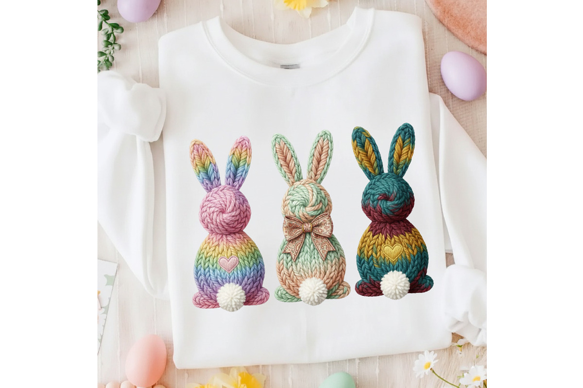 Happy Easter Bunny Png Faux Yarn Eas, an Illustration by designcity5 (Photo 2 of 9)