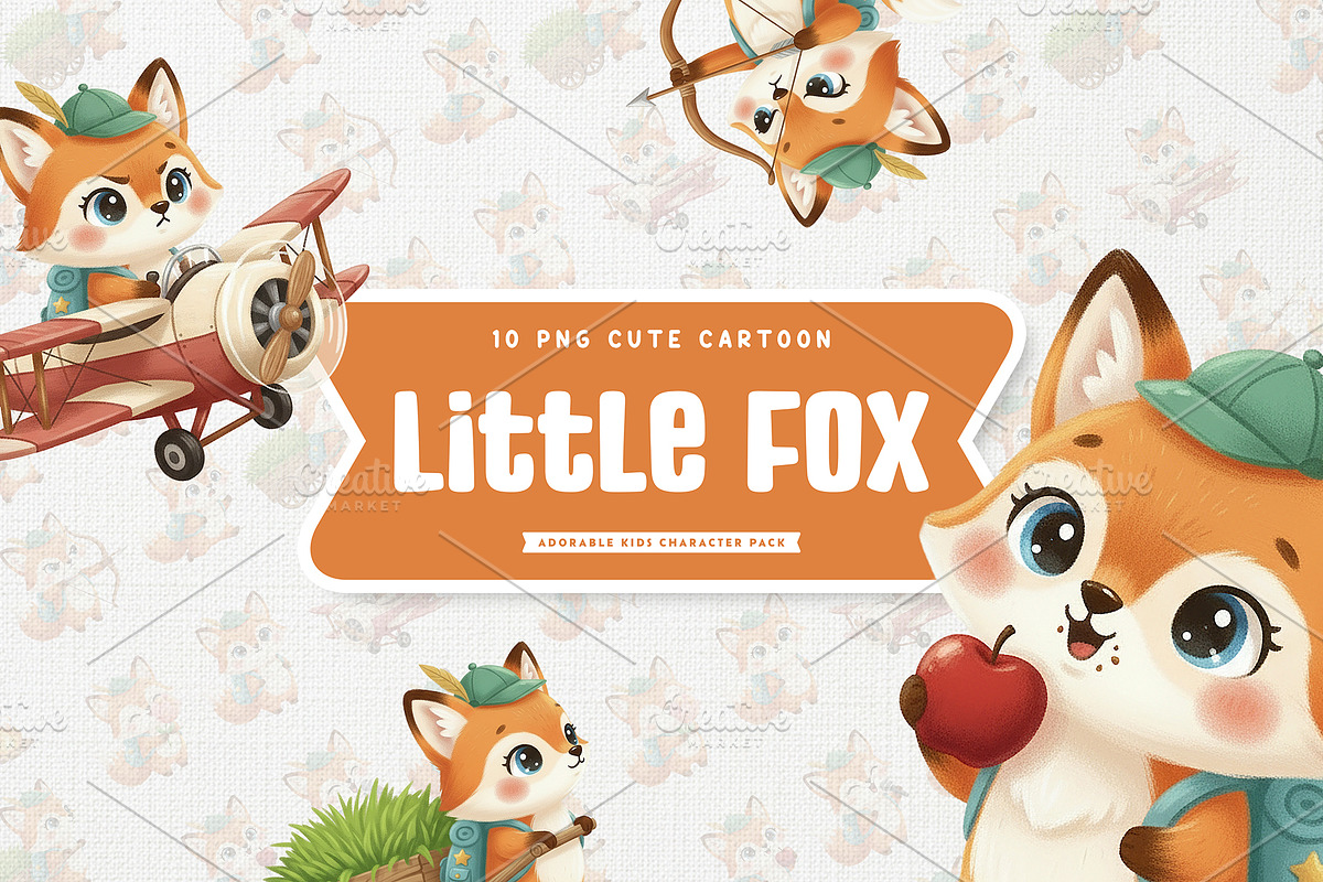 Playful Little Fox Cute Character, an Animal Illustration by Gohsantosa (Photo 1 of 4)