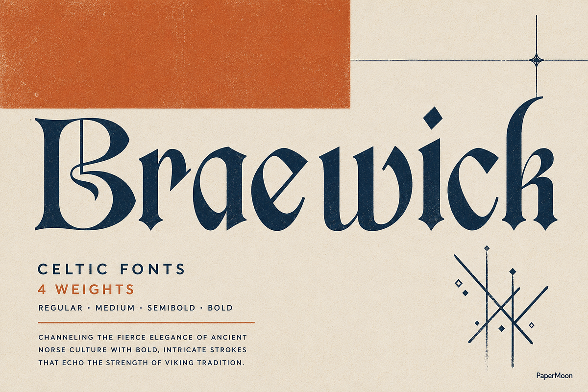 Braewick - Medieval Display Font, a Serif Font by PaperMoon (Photo 14 of 14)