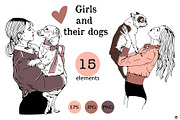 Girls and their dogs, a Person Illustration by Olillia (Thumbnail 1 of 5)