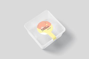 Square Plastic Box Label Mockups