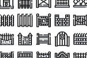Fence and gate barriers line icons, an Object Graphic by pikepicture (Thumbnail 3 of 3)