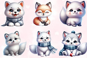 Adorable Arctic Fox Clipart, an Animal Illustration by Craft Nest (Thumbnail 2 of 5)