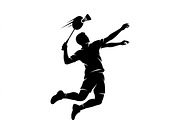 60 Badminton Player Smash Silhouette, a Person Illustration by Amazin_art (Thumbnail 7 of 26)
