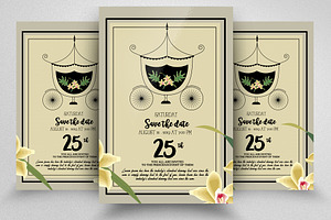 Save The Date Golden Invite Template, a Flyer Template by Psd Templates