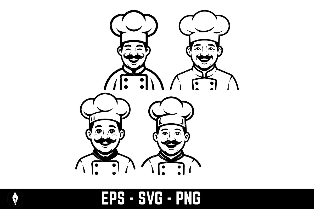 Professional smiling chef or baker, a Food Illustration by Vectorhight (Photo 1 of 3)