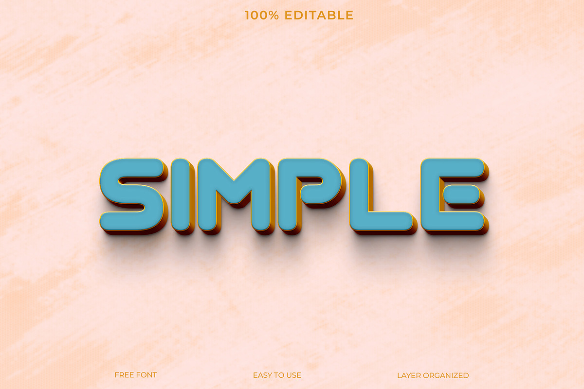 Simple 3d text effect style, a Layer Style Add-On by Imamul001