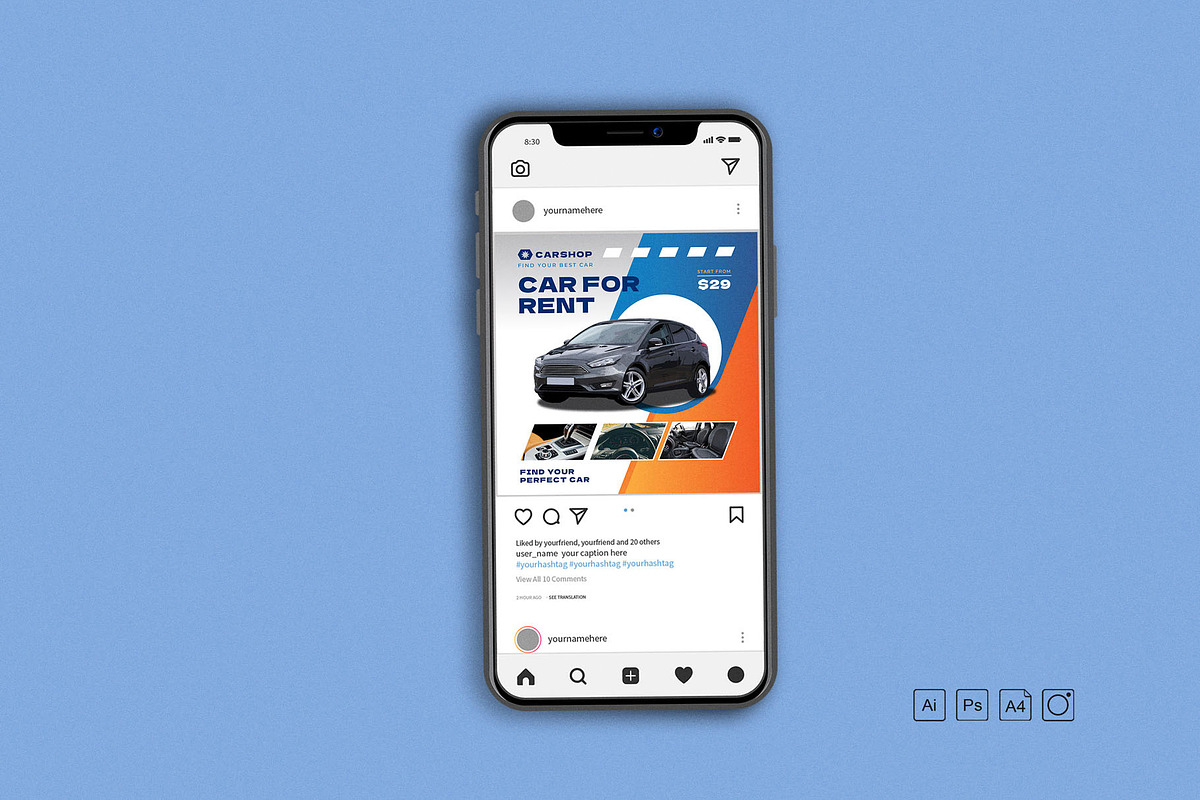 Simple Car For Rent, a Flyer Template by Me55enjah Design (Photo 3 of 4)