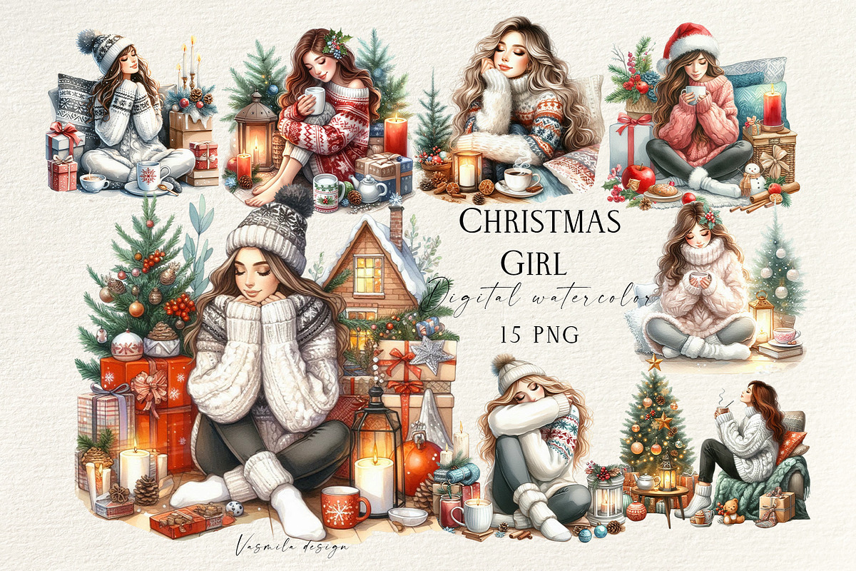 Christmas Girl, a Person Illustration by Vasmila (Photo 1 of 6)