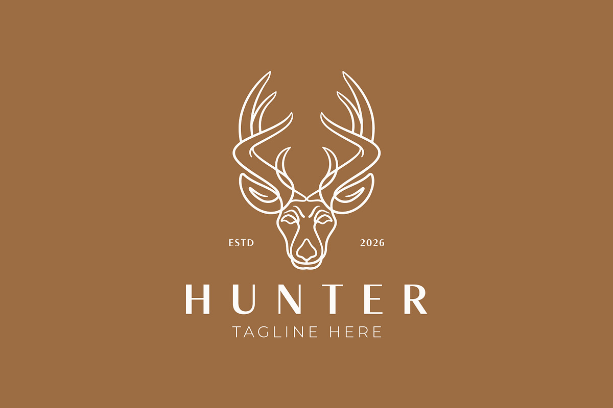 Linear Abstract Reindeer Head Logo, a Branding & Logo Template by Signatoro (Photo 3 of 3)