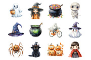 Cute Halloween Clipart Bundle, an Illustration by SinaCreation (Thumbnail 2 of 7)