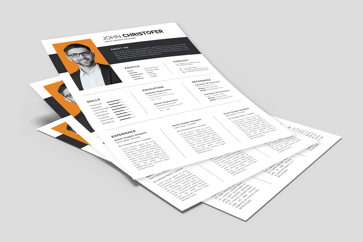 Modern Resume Template CV preview 4