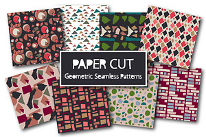 Paper Cut Geometric Seamless Pattern
