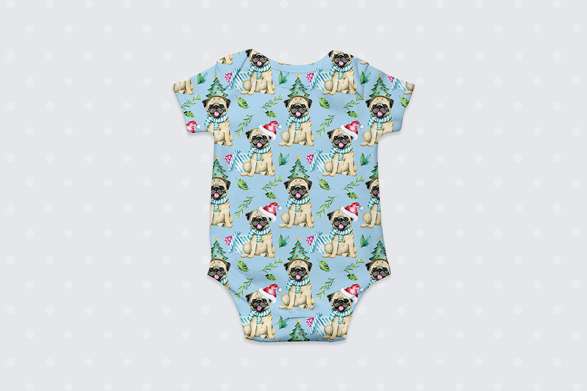Christmas dogs paper, Cute puppies, a Pattern Graphic by SimpleWishesArt (Photo 4 of 4)
