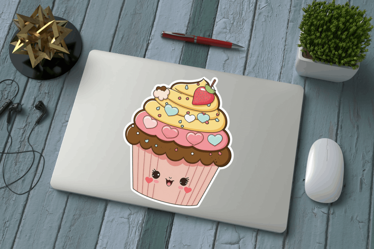Cute Kawaii Cupcakes  Valentine Stic, an Object Graphic by Regulrcrative (Photo 5 of 7)