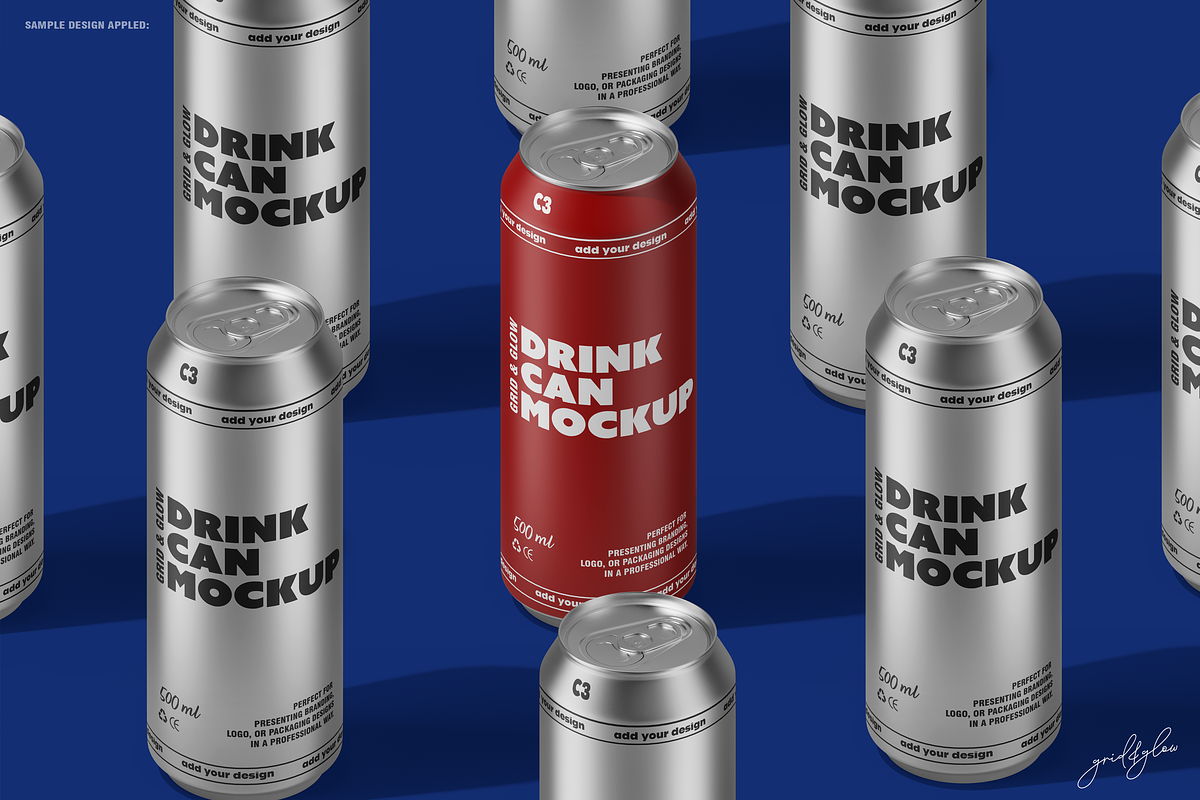 Drink Can Mockup - 500ml, a Packaging Mockup by Grid&Glow (Photo 5 of 8)